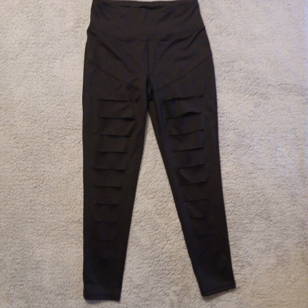 BETSEY JOHNSON Performance Activewear Pants Slashed Cut-Small